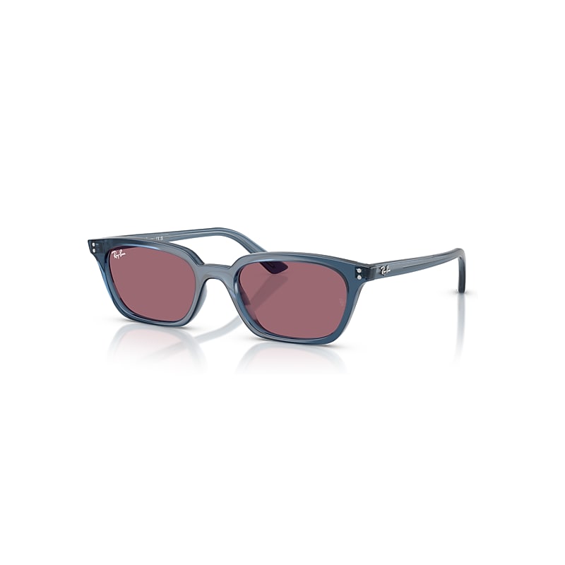 Ray-Ban Sunglasses  Zaya Bio-Based - Light Blue Frame Violet Lenses 50-19, RB4456