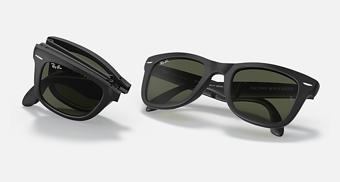 WAYFARER FOLDING CLASSIC Sunglasses in Black and G-15 Green
