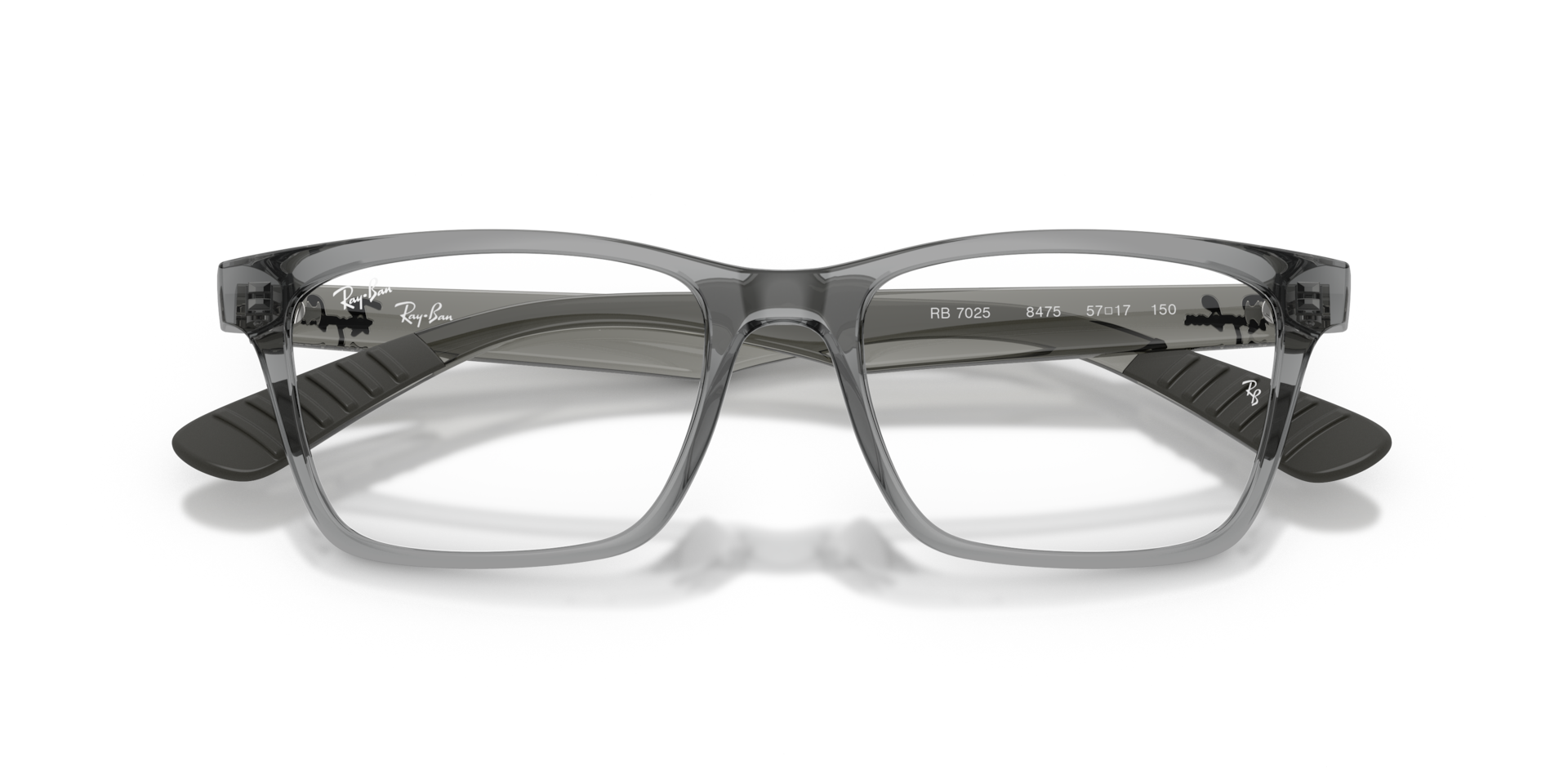 Ray-Ban Rb7025 Optics Eyeglasses Dark Grey Frame Clear Lenses Polarized 55-17 210$