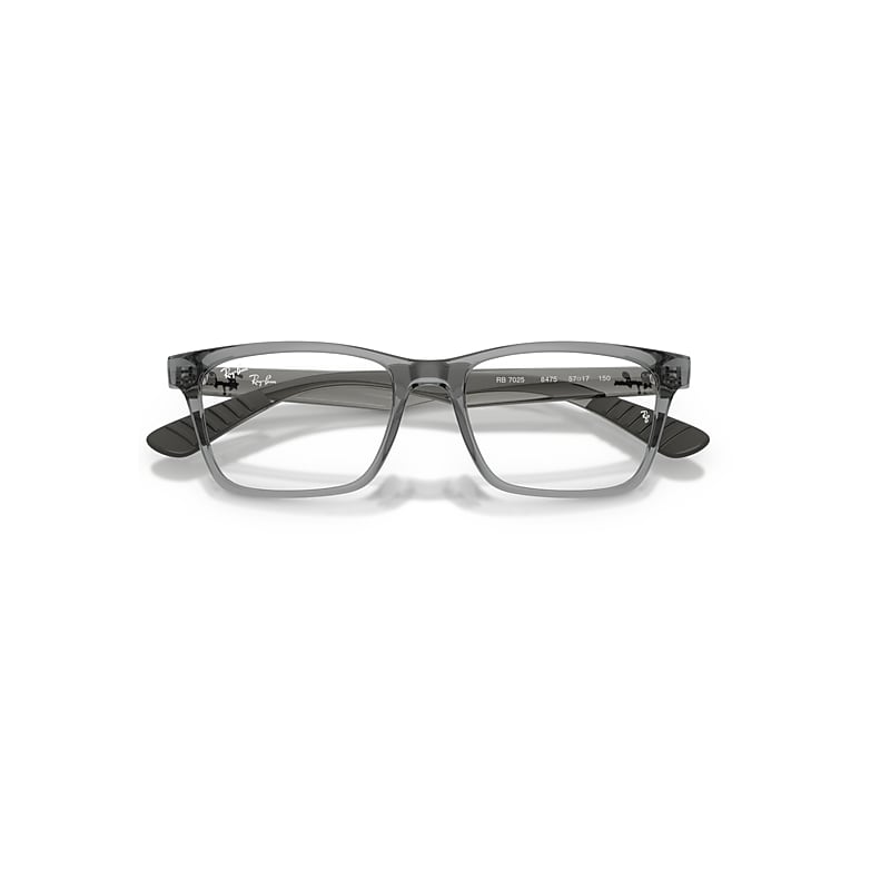 Ray-Ban Rb7025 Optics Optical Dark Grey Frame Clear Lenses Polarized 53-17