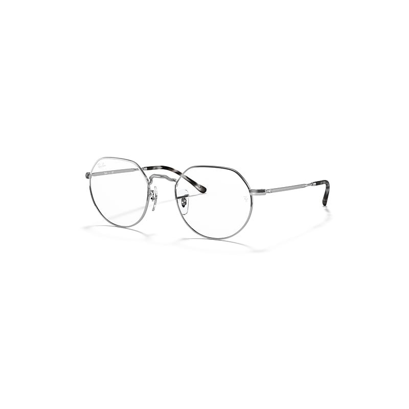 Ray-Ban Eyeglasses Unisex Jack Optics - Shiny Silver Frame Clear Lenses Polarized 49-20