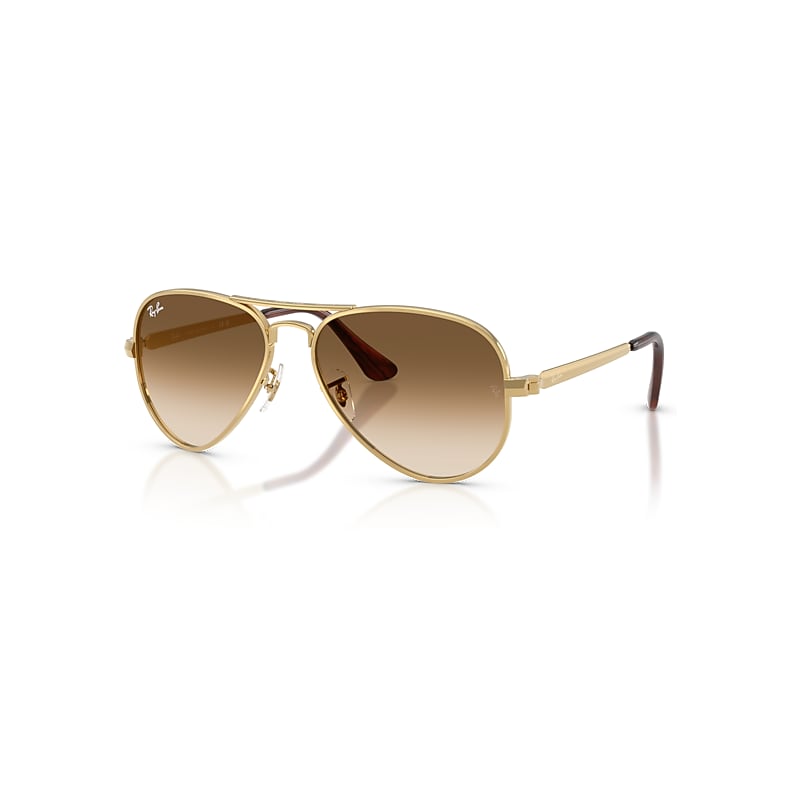 Ray-Ban Aviator Max RB3925, Arista Gold Sunglasses Clear Gradient Brown lenses, Mojo Glasses - Image 4