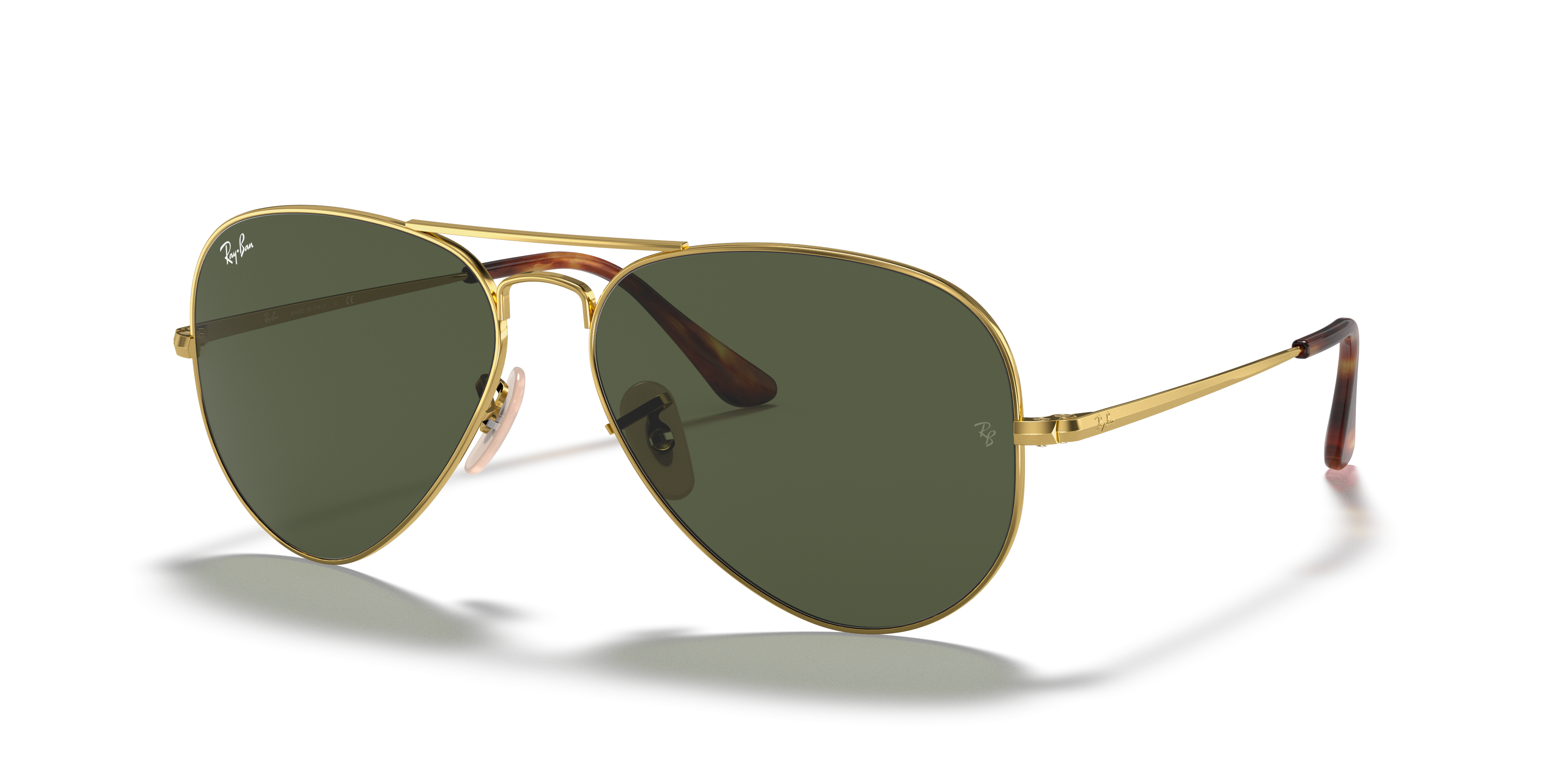 Ray-Ban Sunglasses Aviator Metal II - Arista Gold Frame Green Lenses 62-14