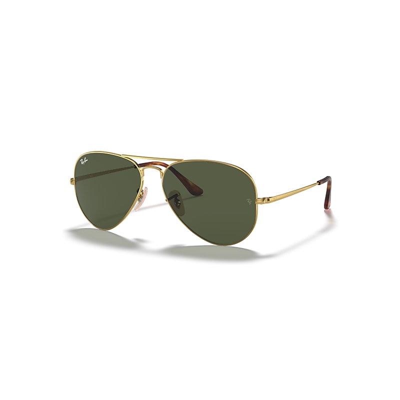 Ray-Ban Unisex Sunglass Aviator Metal II - Frame color: Arista Gold, Lens color: G-15 Green - Image 8