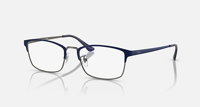 RB8772D OPTICS TITANIUM Eyeglasses with Dark Blue On Gunmetal and