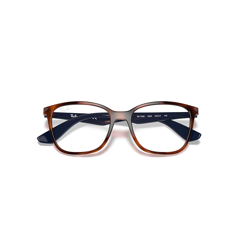 Ray-Ban Rb7066 Optics Eyeglasses Blue Frame Clear Lenses Polarized 54-17