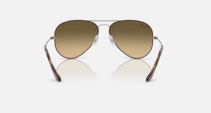 AVIATOR LARGE METAL サングラス ガンメタル上にハバナ と ブラウン