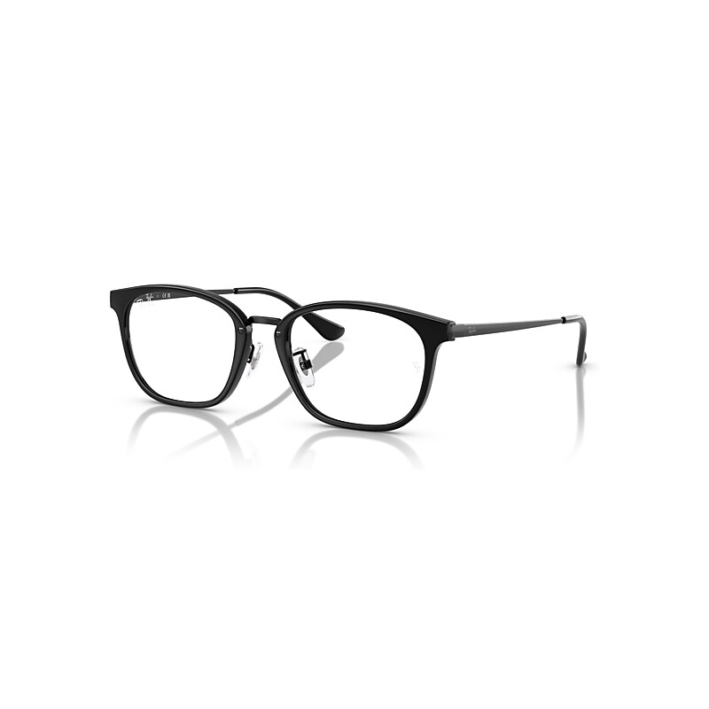 Ray-Ban Eyeglasses Unisex Rb7247d Optics - Black Frame Clear Lenses Polarized 51-19