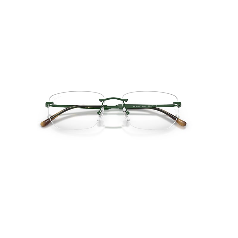 Ray-Ban Rb3768v Optics Optical Green Frame Clear Lenses Polarized 56-17