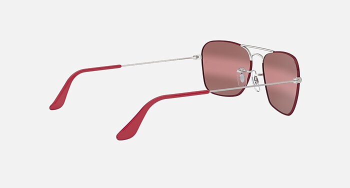 CARAVAN Sunglasses in Bordeaux On Silver and Purple Bi-Mirror Grey