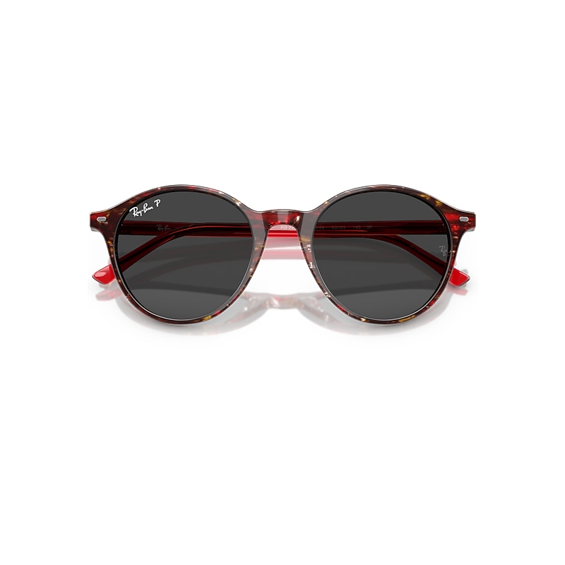 Ray-Ban Rb2230 Sunglasses Transparent Red Frame Black Lenses Polarized 51-21