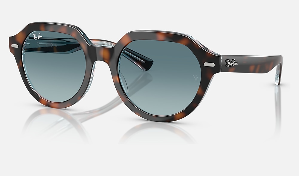GINA Sunglasses in Dark Havana On Multicolor and Blue Gradient
