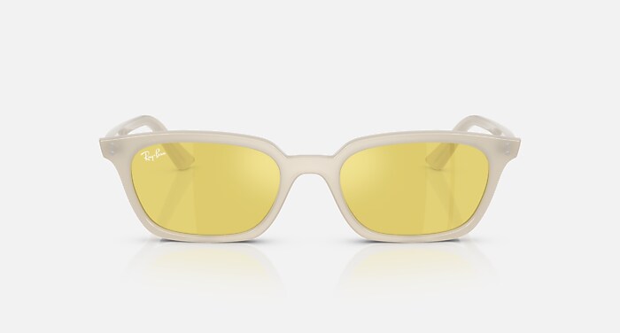 ZAYA BIO-BASED Sunglasses in Cloudy Warm White and Yellow Mirror