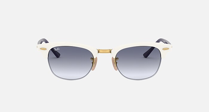 Rb4354 Sunglasses in White Frame and Blue Gradient Lenses (48-22