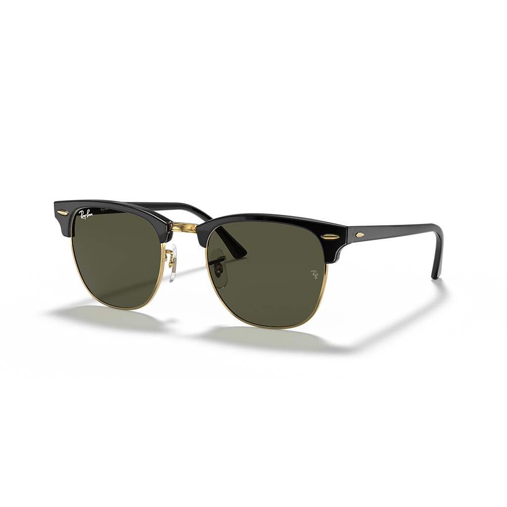 CLUBMASTER CLASSIC Sunglasses in Black On Gold and G-15 Green