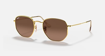 HEXAGONAL FLAT LENSES Sunglasses in Rose Gold and Violet  display picture 2