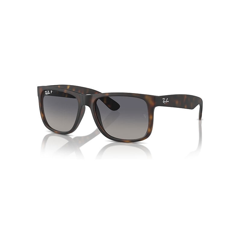 Ray-Ban Unisex Rectangle Matte Havana Blue Gradient Polarized RB4165 Justin Sunglasses in Brown - Image 6