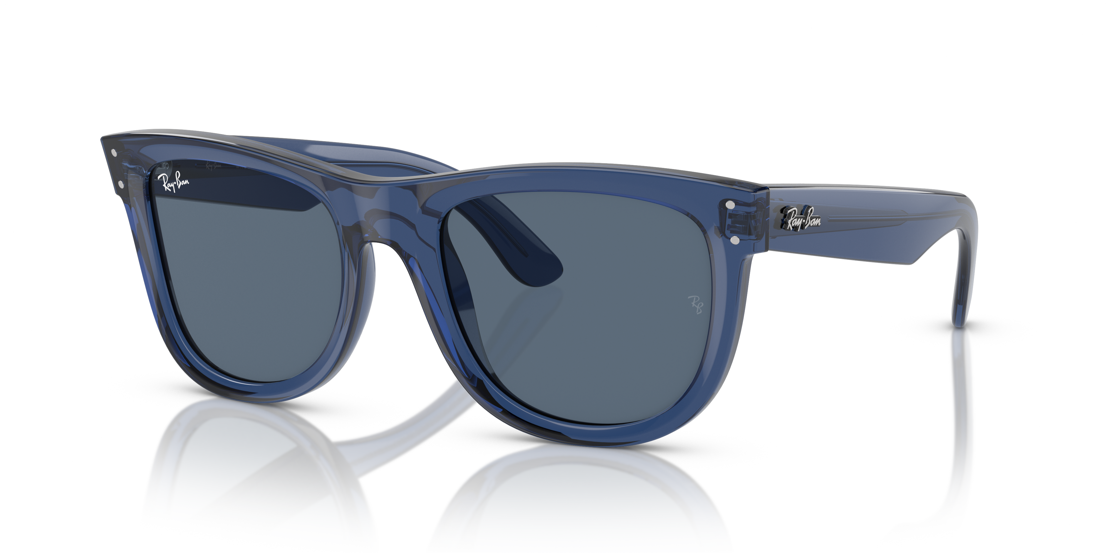 WAYFARER REVERSE Sunglasses in Transparent Navy Blue and Dark Blue