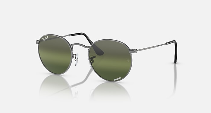 Ray-Ban RB3447 Round Metal Black G-15 Sunglasses Complete Set ROUND FLAT LENSES Sunglasses in Black and Grey Gradient (50  main image 2