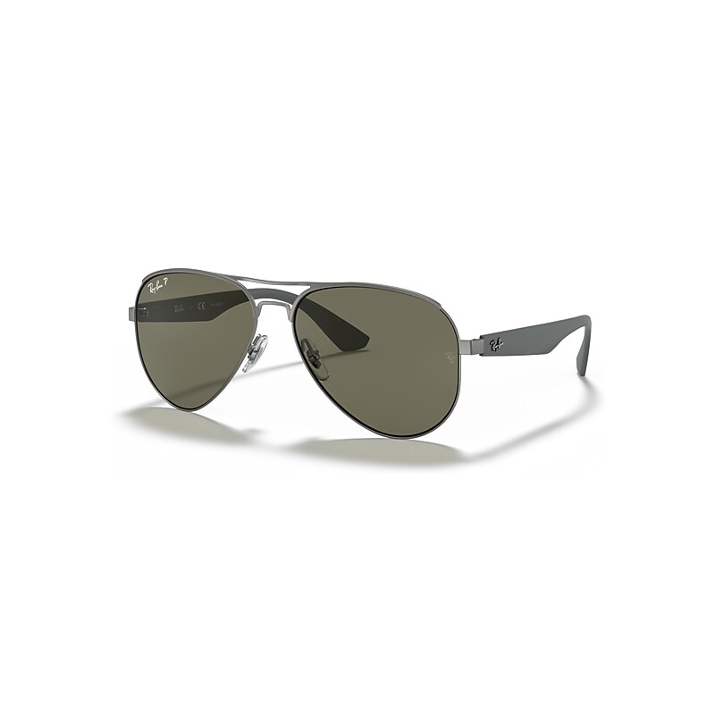 Ray-Ban Sunglasses Men's - Gunmetal Frame Green Lenses Polarized 59-17, RB3523 - Image 1