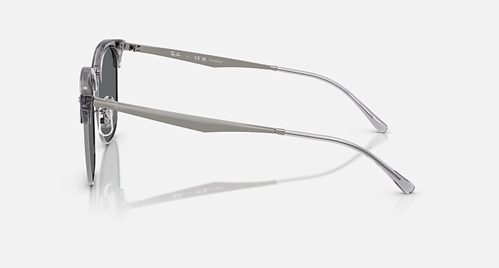 RB4418D Polarized Sunglasses in Transparent Grey On Gunmetal and