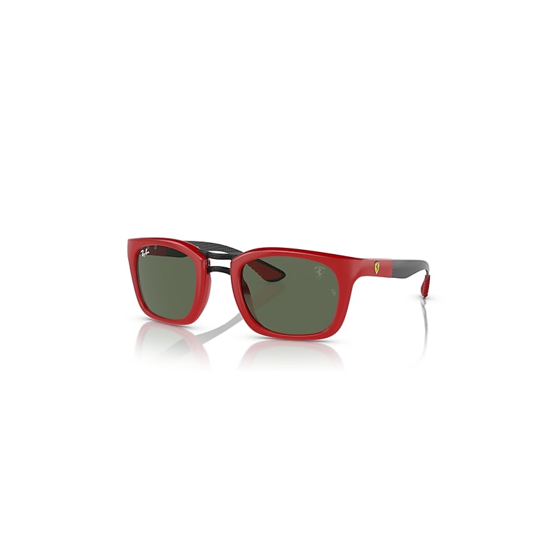 Ray-Ban Rb8362m Scuderia Ferrari Collection Sunglasses Dark Carbon Frame Green Lenses 53-25