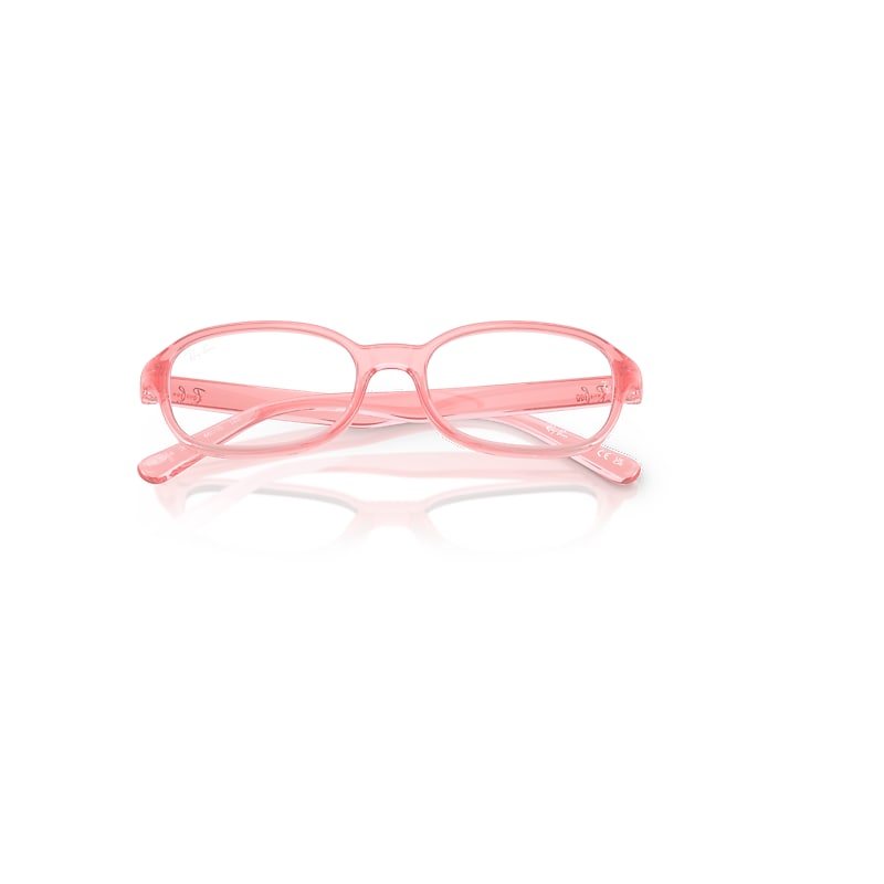 Ray-Ban Rb1904 Optics Kids Bio-based Optical Transparent Light Pink Frame Clear Lenses Polarized 44-15
