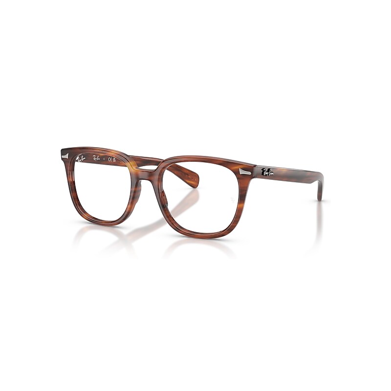 Ray-Ban Eyeglasses Unisex Brunel II Optics - Striped Havana Frame Transparent Lenses Polarized 51-20