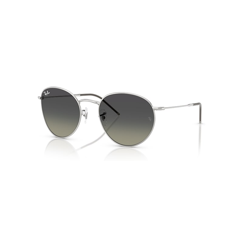 Ray-Ban Unisex Sunglass Round Reverse - Frame color: Silver, Lens color: Grey Gradient
