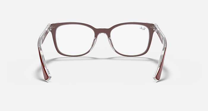 Ray-Ban Polished Bordeaux Transparent Rectangle Optical Frames RB5285 OPTICS Eyeglasses with Bordeaux On Transparent Frame  main image 3