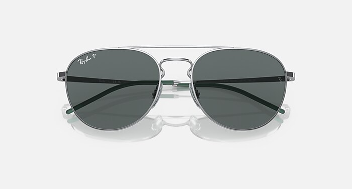 RB3589 Polarized Sunglasses in Silver and Dark Grey Polarized (55