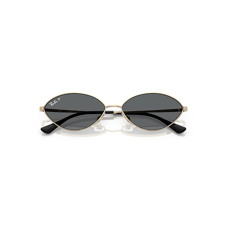 Ray-Ban Kai Bio-based Sunglasses Pale Gold Frame Grey Lenses Polarized 56-15