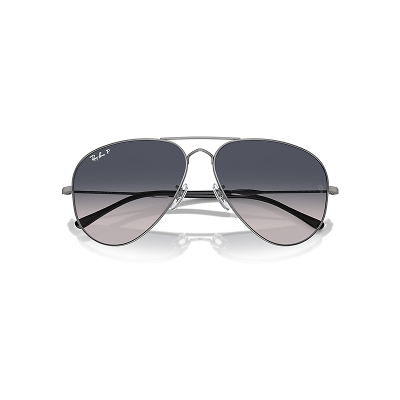 OLD AVIATOR Sunglasses in Gunmetal and Blue Polarized - RB3825