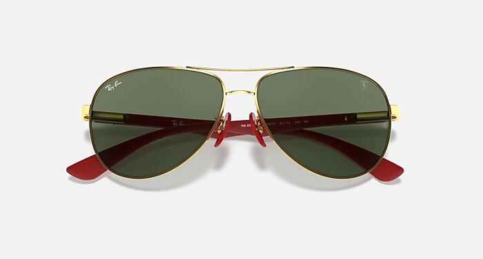 Ray-Ban Scuderia Ferrari Sunglasses RB8313M Gold Frame Brown Gradient Lenses New Ferrari - Ray-Ban - RB8313M F00871 61-13 - Official Original  main image 4