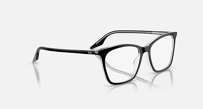 RB5422 OPTICS Eyeglasses with Black On Transparent and Clear (52