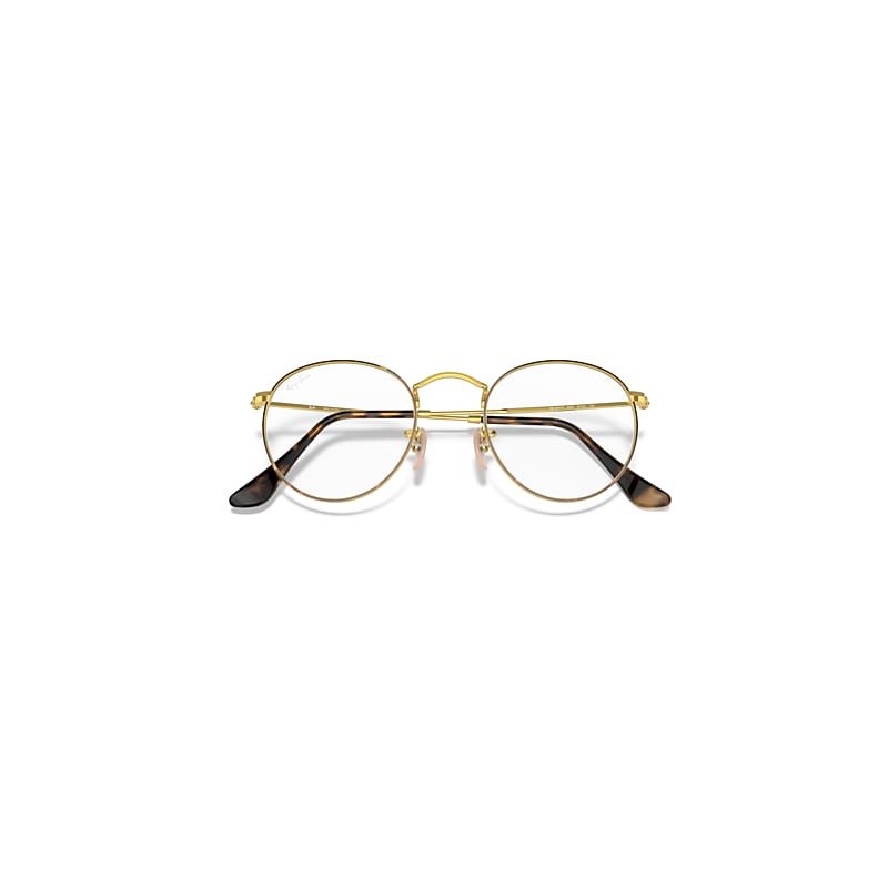Ray-Ban RX3447V Round Metal Men's Glasses, Tortoiseshell, Size 47