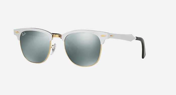 CLUBMASTER ALUMINUM Sunglasses in Silver and Silver Mirror (51-21