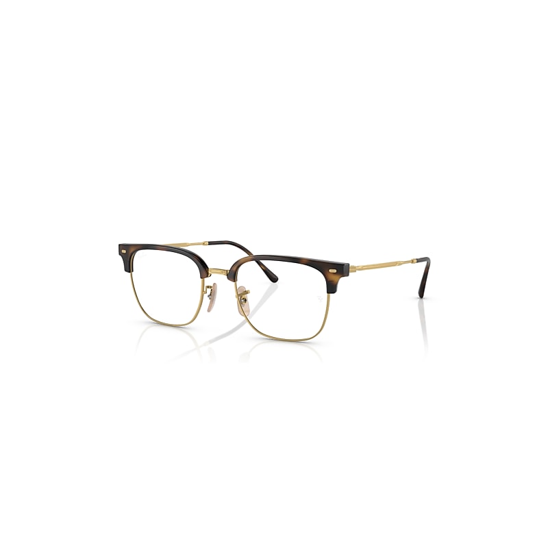 Ray-Ban Eyeglasses Unisex New Clubmaster Optics - Gold Frame Clear Lenses Polarized 53-20
