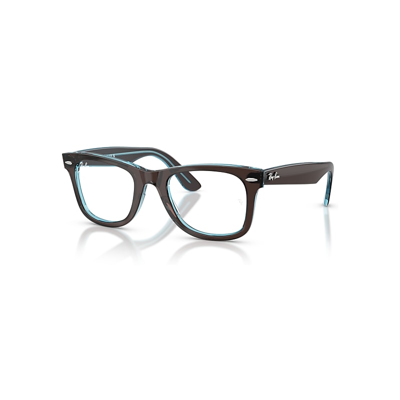Ray - Ban Unisex Transparent Ray - Ban Rx4340v Wayfarer Ease 8366 Optical Frames Acetate Brown Squared Normal - Image 4