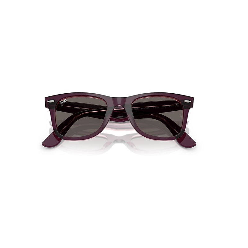 Ray-Ban Original Wayfarer Classic Sunglasses Violet On Transparent Pink Frame Grey Lenses 50-22