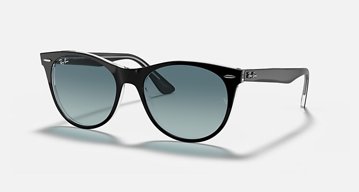 Ray Ban RB2185 Ref# 7885 - Black on Transparent frame with Blue gray lense Custom Wayfarerii Sunglasses - RB2185 | Ray-Ban® main image 3