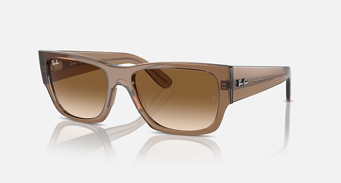 CARLOS サングラス 透明ライトブラウン と Clear & Brown (56-18