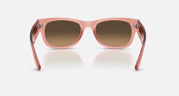 MEGA WAYFARER II Sunglasses in Transparent Pink and Light Brown