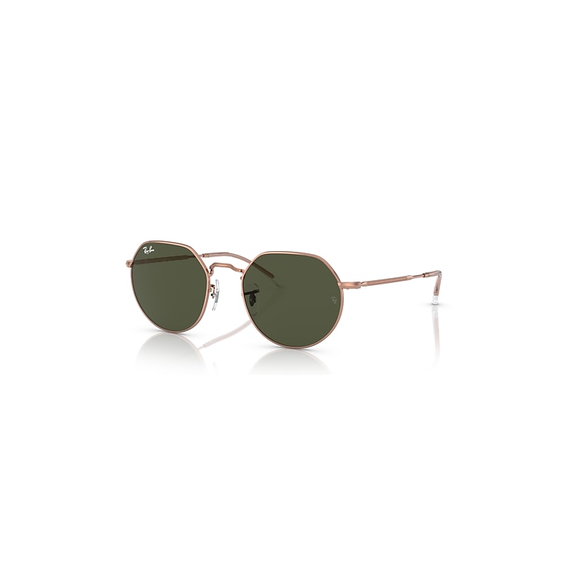 Ray-Ban Jack Rose Gold Sunglasses Rose Gold Frame Green Lenses 51-20