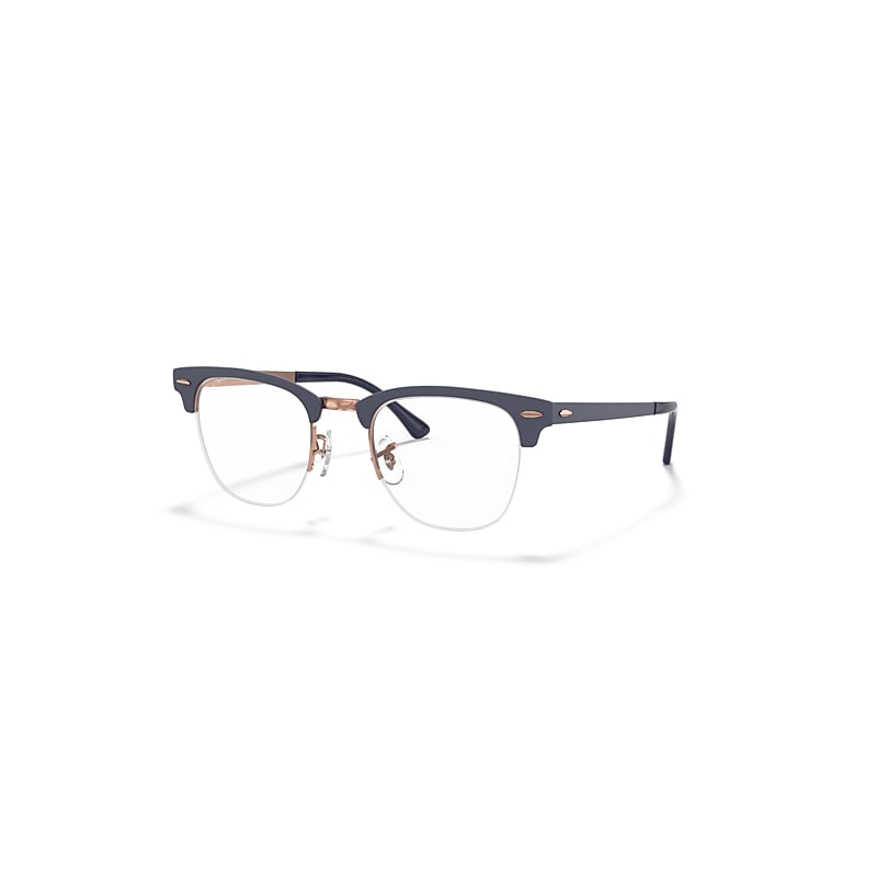 Ray-Ban Eyeglasses Unisex Clubmaster Metal Optics - Blue Frame Clear Lenses 50-22