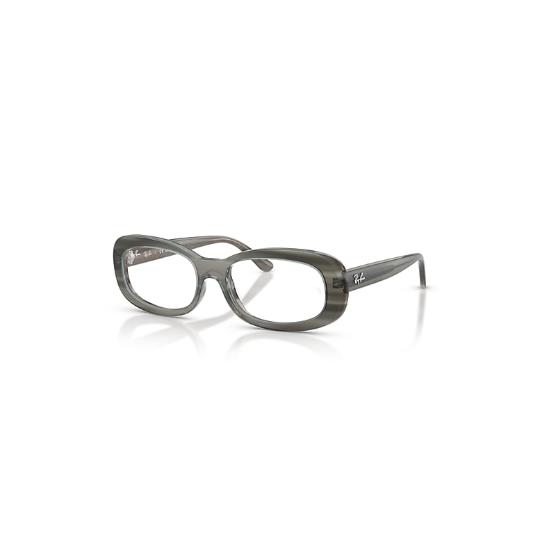 Ray-Ban Eyeglasses Women's  Optics - Striped Grey Frame Clear Lenses Polarized 53-18, RB2221V