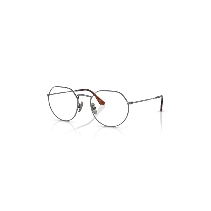 Ray-Ban Eyeglasses Unisex Jack Titanium Optics - Gunmetal Frame Clear Lenses Polarized 51-20