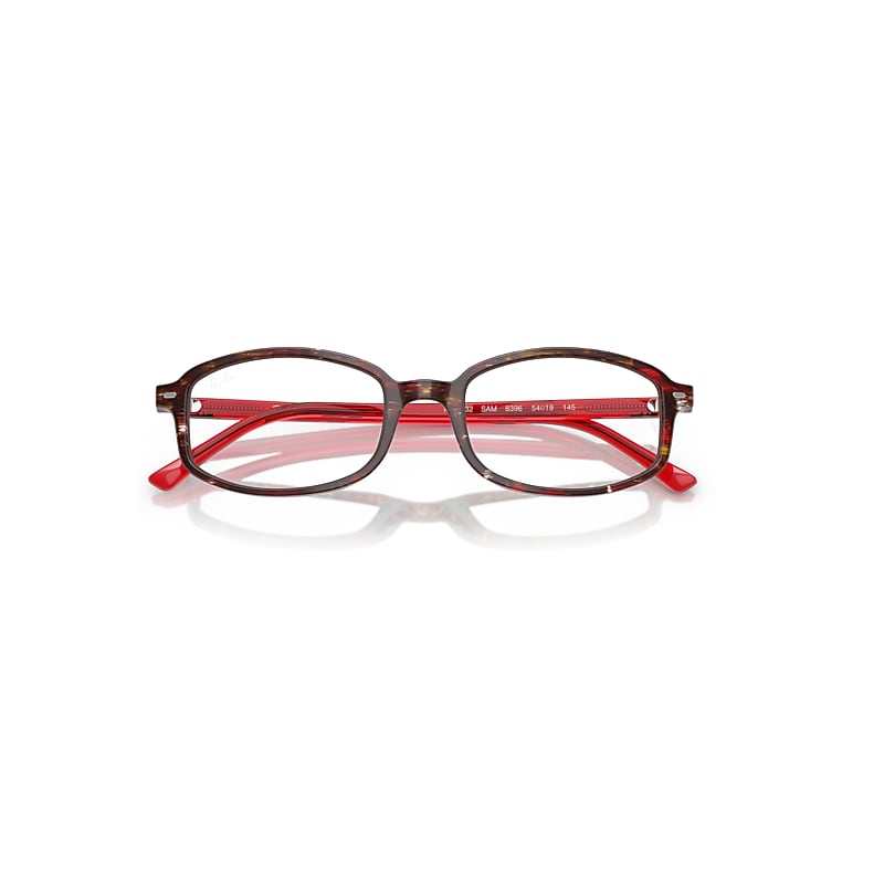 Ray-Ban Sam Optics Optical Transparent Red Frame Clear Lenses Polarized 54-19