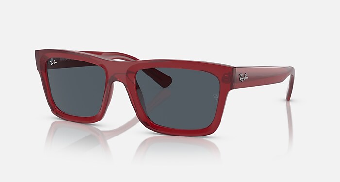 WARREN BIO-BASED Sunglasses in Transparent Red and Dark Grey