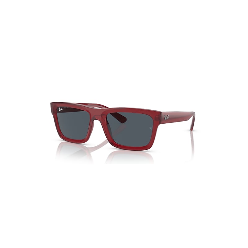 Ray-Ban Warren Bio-based Gafas De Sol Rojo Transparente Montura Gris Lentes 57-20